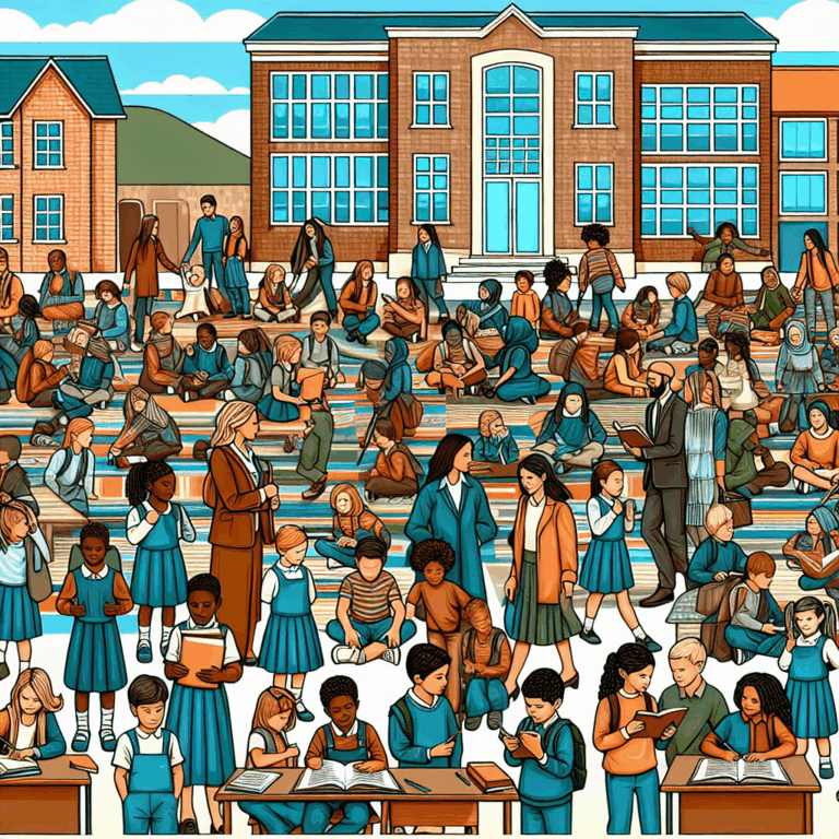 adult woman pointing at toys on a tablem with children around her.