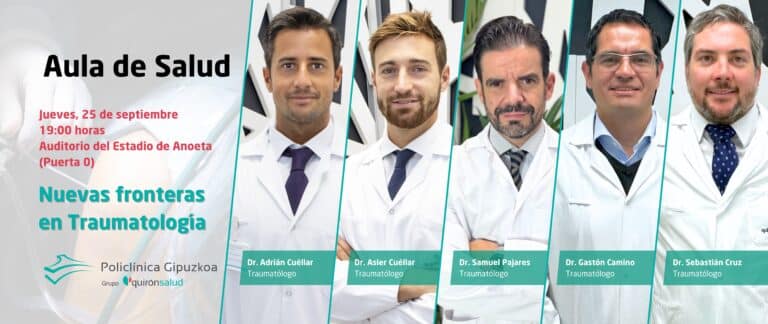 Nuevas fronteras en Traumatología: Policlínica Gipuzkoa organiza una charla abierta sobre las técnicas más actuales