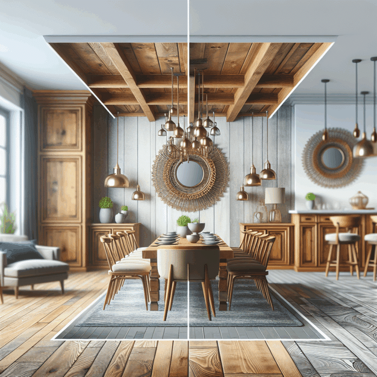 Comedor de madera pintado y moderno