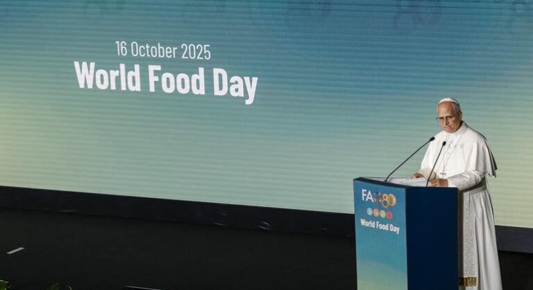 El Papa León XIV denuncia el uso del hambre como arma de guerra en el Día Mundial de la Alimentación