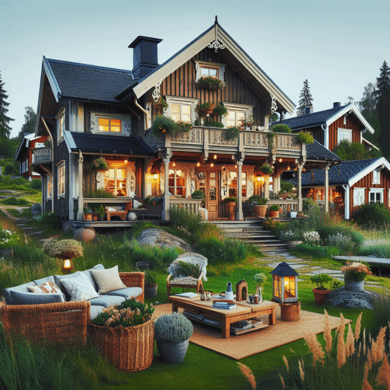 preciosa casa sueca rodeada de naturaleza |