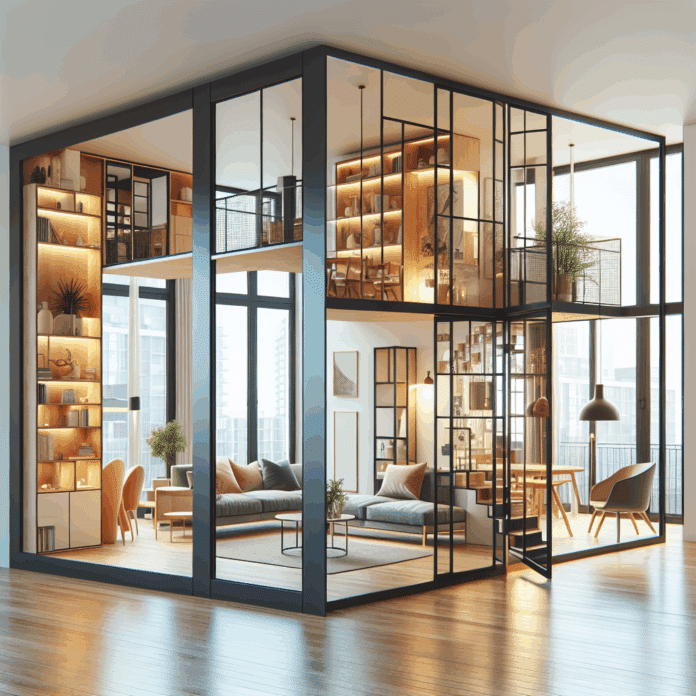 Puerta corredera doble y distribución abierta: Apartamento con diseño fluido en Estocolmo