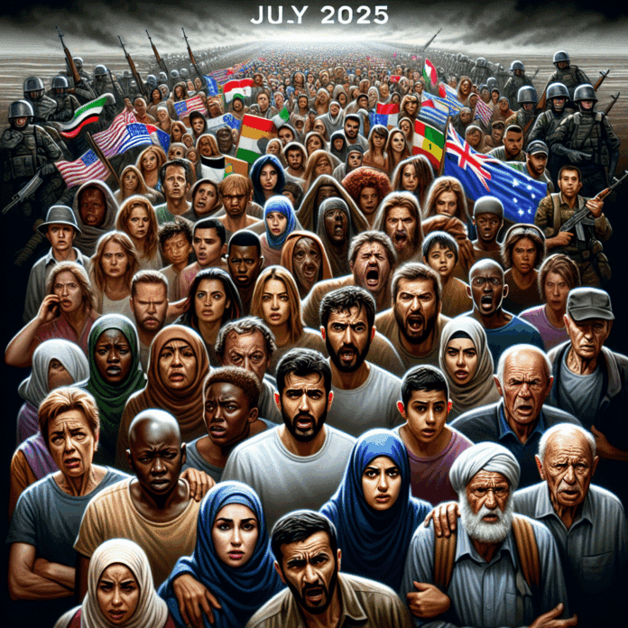 A line of people