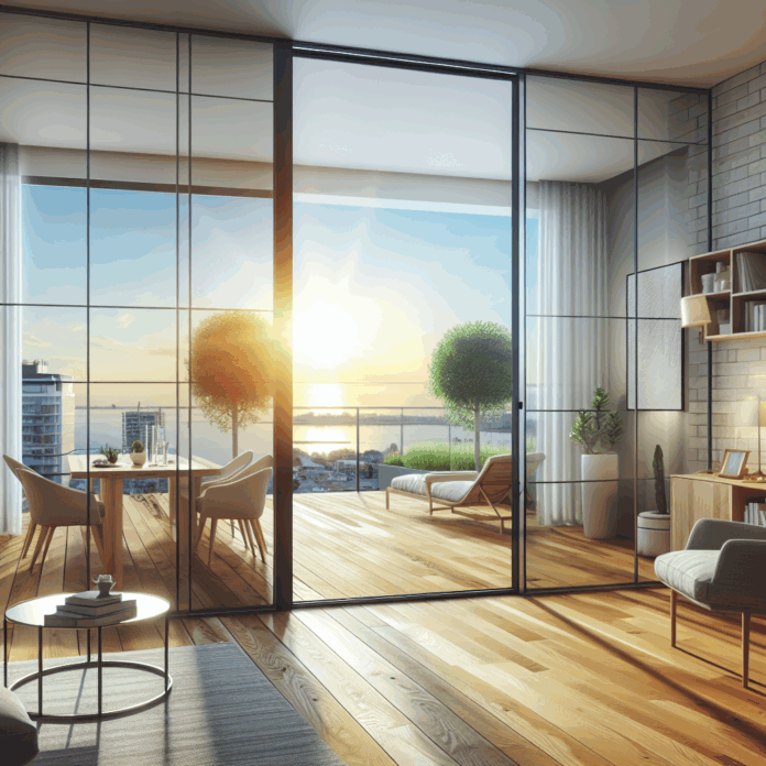 Acceso Luminoso: Puerta Corredera Translúcida hacia la Terraza tiene una puerta corredera translúcida para acceder a la terraza que hace de pared acristalada