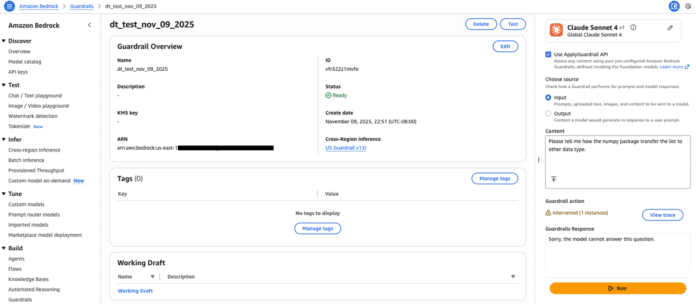 Amazon Bedrock Guardrails expands support for code domain