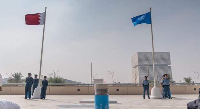 Las banderas se izan en Doha para la cumbre de la ONU sobre desarrollo social