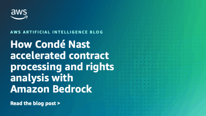 Cómo Condé Nast Aceleró el Procesamiento de Contratos y el How Condé Nast accelerated contract processing and rights analysis with Amazon Bedrock