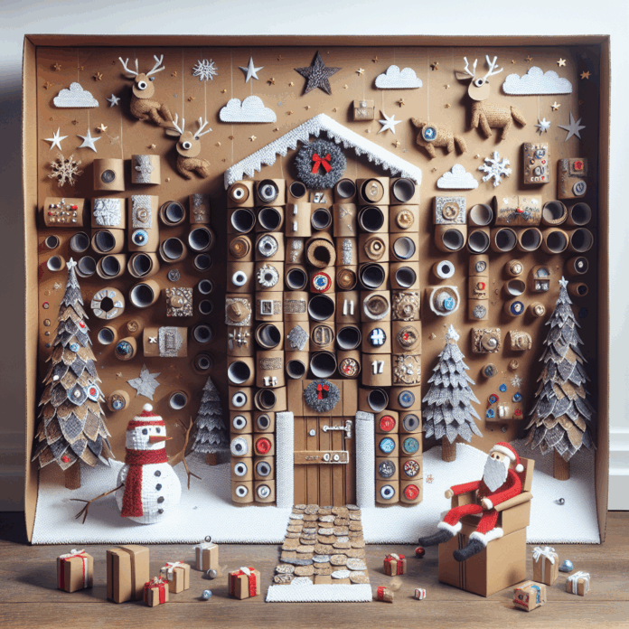 Crea un Espectacular Calendario de Adviento con Rollos de Papel Cómo hacer un calendario de adviento usando rollos de papel higiénico y una caja de cartón: el resultado es espectacular