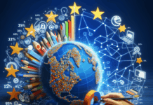 Crecimiento del Comercio Electrónico en la UE: De un 22% a un 91% en Diferentes Regiones A young women holding a mobile phone and a credit card while smiling with a young man beside her.