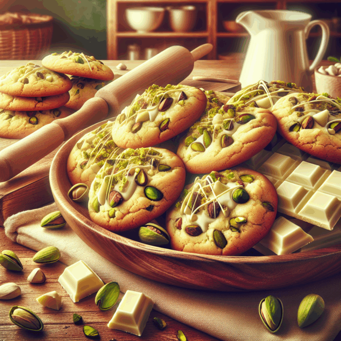 Deliciosas Cookies de Pistacho y Chocolate Blanco en Solo 30 Cookies de pistacho y chocolate blanco, deliciosas en 30 minutos