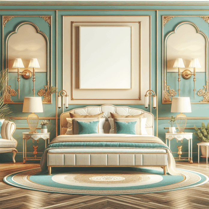 El elegante dormitorio de Paula Echevarría y Miguel Torres de tonos turquesa, marcos dorados y cabecero retro