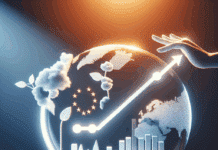 Emisiones de Gases de Efecto Invernadero en la Economía de la UE Disminuyen un 0.4% en el Segundo Trimestre de 2025 Smoke coming out of the chimneys of a power plant located next to a river.