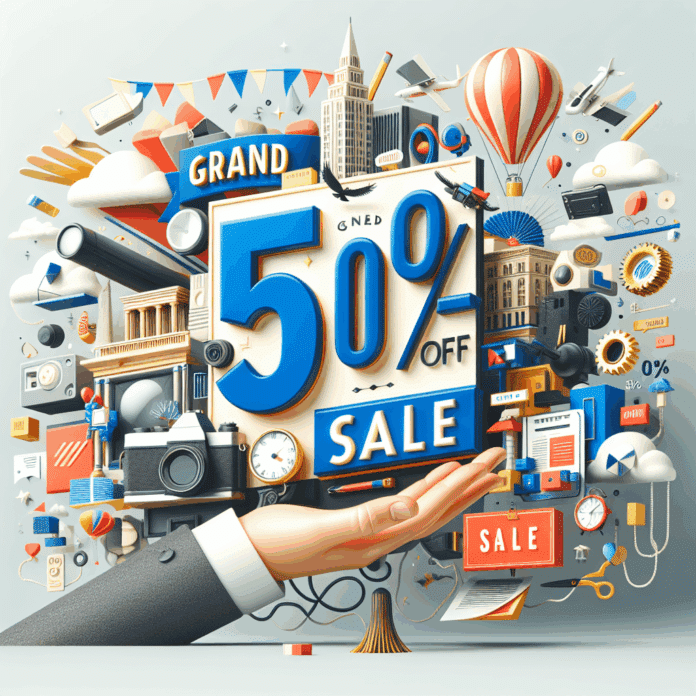 Gran Rebaja del 50% en Todos Nuestros Productos tiene una rebaja del 50%