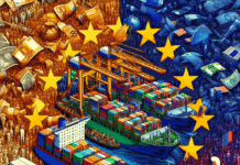 Intercambio Comercial de la UE con la Región Indo-Pacífica: 848.000 Millones de Euros A loaded cargo ship at sea.