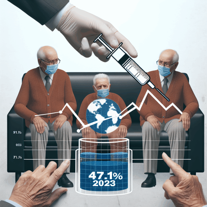 An older woman and an injection needle.