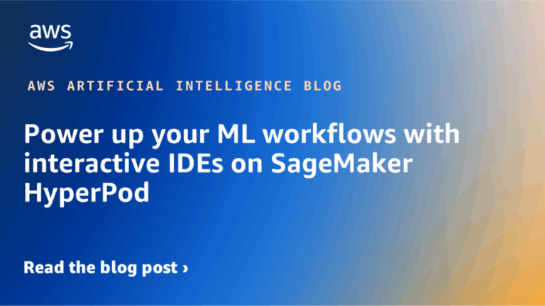 Power up your ML workflows with interactive IDEs on SageMaker HyperPod
