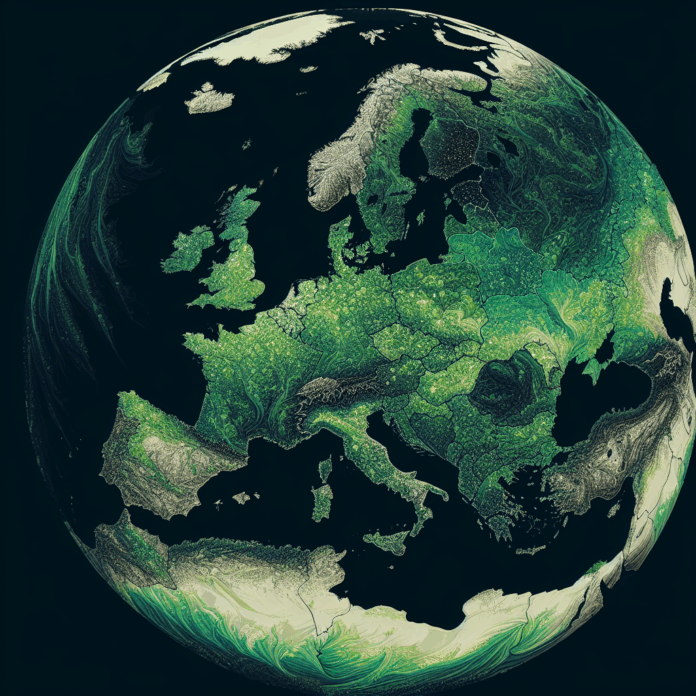 A vast expanse of land covered with plastic greenhouses for the production of fruits and vegetables