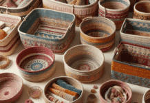 Reutiliza Alfombras Viejas y Crea Hermosas Cestas de Almacenamiento para Tu Hogar No lo sabía, pero si reutilizas las alfombras viejas que tienes en casa podrás hacer estas preciosas cestas de almacenamiento para el hogar