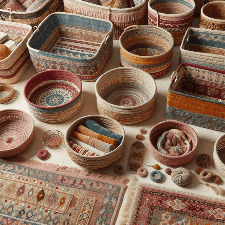 No lo sabía, pero si reutilizas las alfombras viejas que tienes en casa podrás hacer estas preciosas cestas de almacenamiento para el hogar