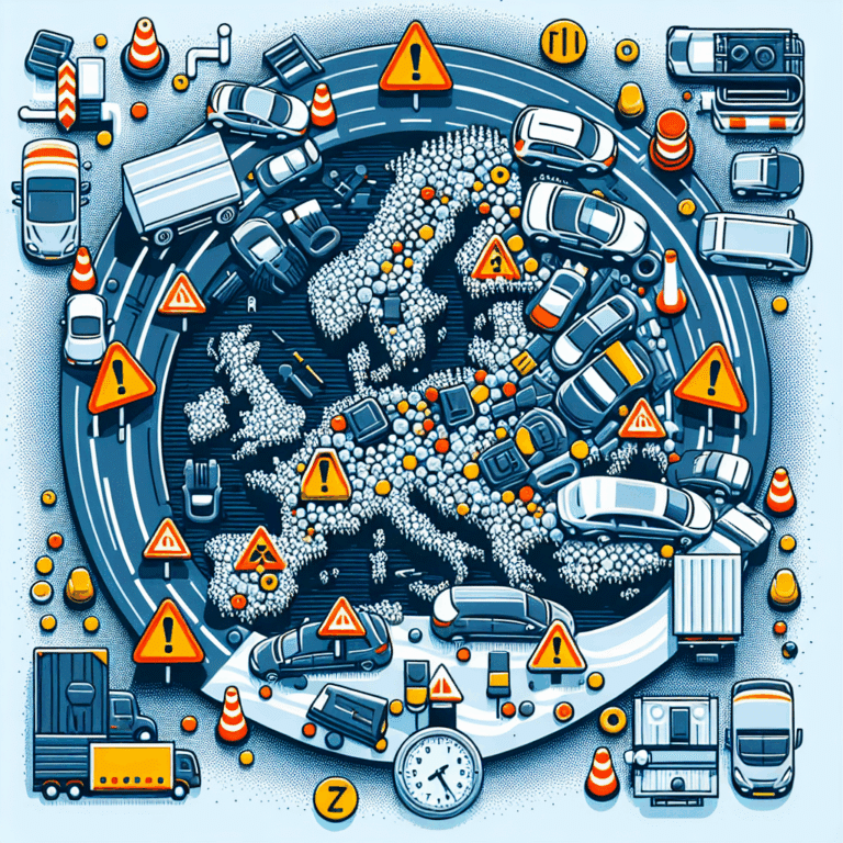 Firefighter approaching a crushed car at the scene of a road accident.