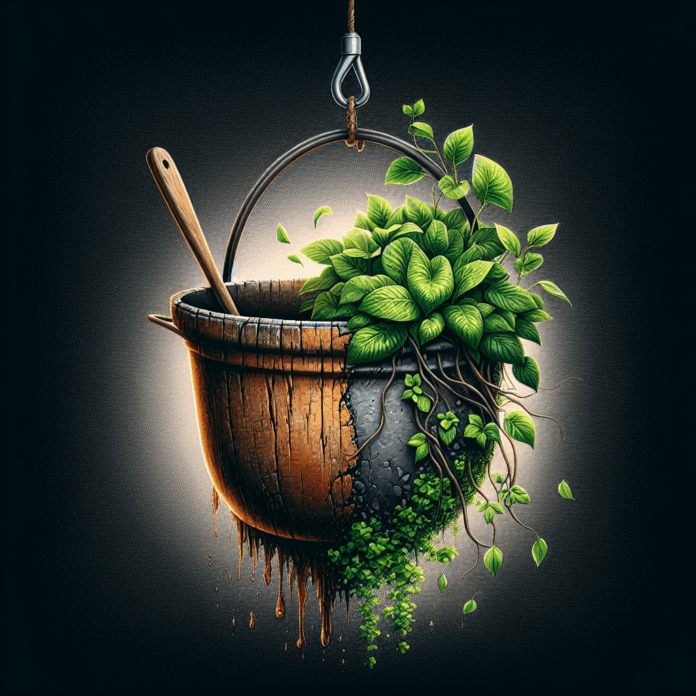Transforma una Vieja Cacerola en una Elegante Jardinera para Colgar Así se convierte una vieja cacerola en una elegante jardinera para colgar plantas