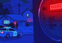¡Victoria! La Corte Pone Fin al Programa de Vigilancia de Electricidad en Sacramento A smart meter alert glows red while cops approach a suburban home