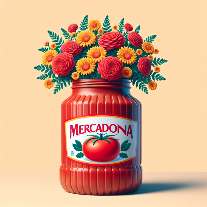 Este bote de tomate de Mercadona es ideal para transformarlo en un jarrón de flores para el baño