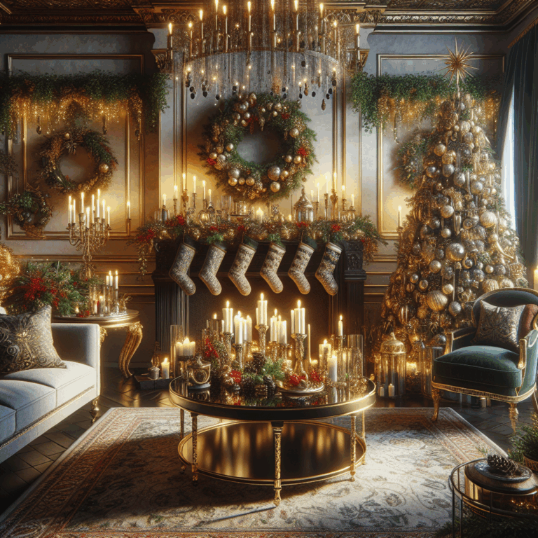 Decoración navideña elegante en el hogar