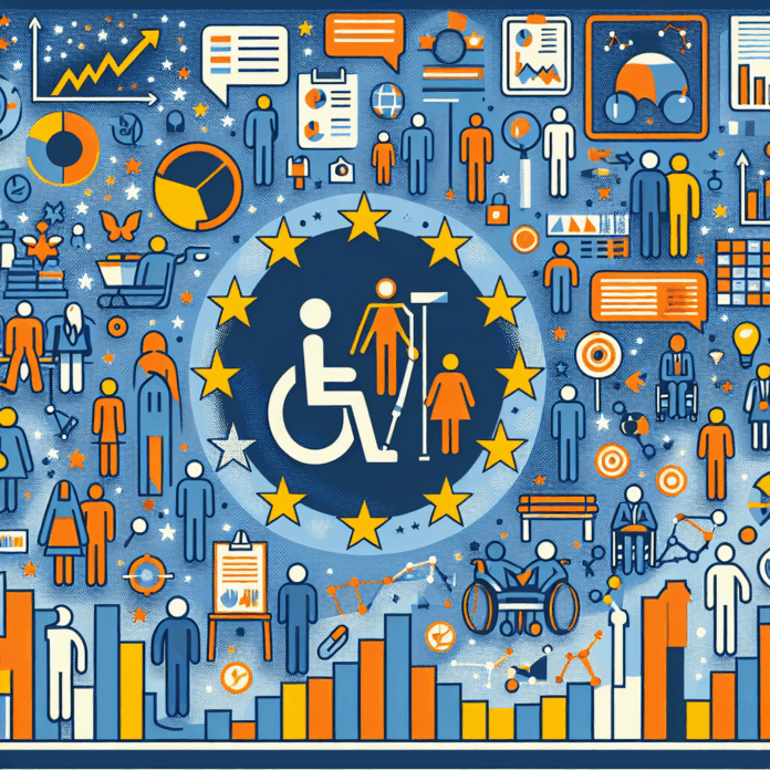 Descubre más sobre la situación de las personas con discapacidad A person in a wheelchair shown from the back on a green meadow.