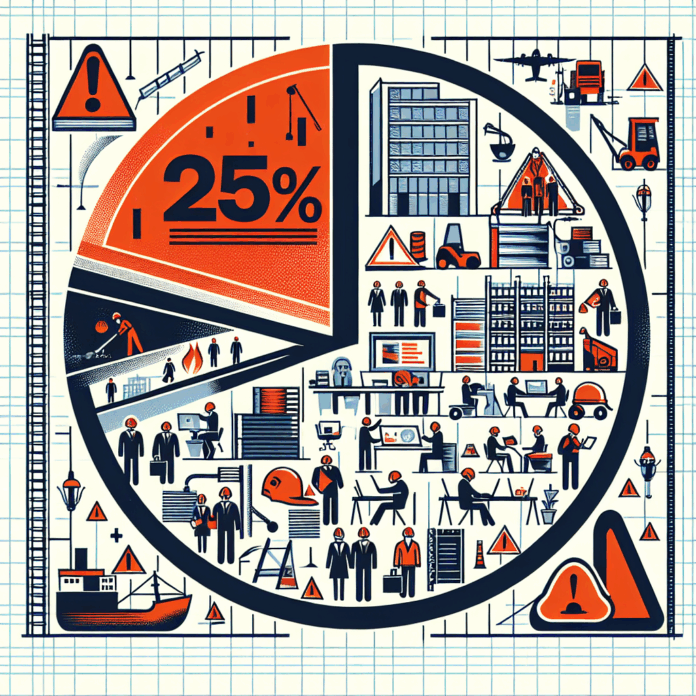 El 25% de los accidentes laborales mortales ocurren en espacios work helmet on the floor next to gloved hand