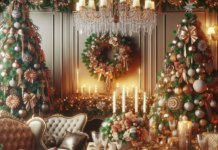 Elegancia Navideña: Objetos de Decoración para un Hogar Sofisticado Decoración navideña elegante en salón sofisticado