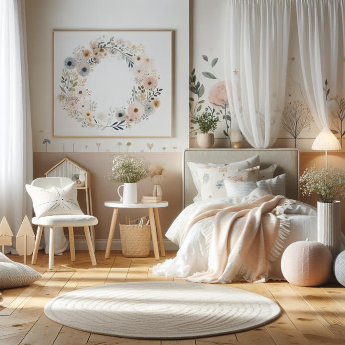 Habitación Infantil de Ensueño: Un Refugio Nórdico Floral Alegre y Maisons du Monde
