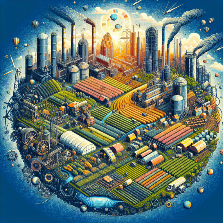 A tractor on a open field with windmills in the background.