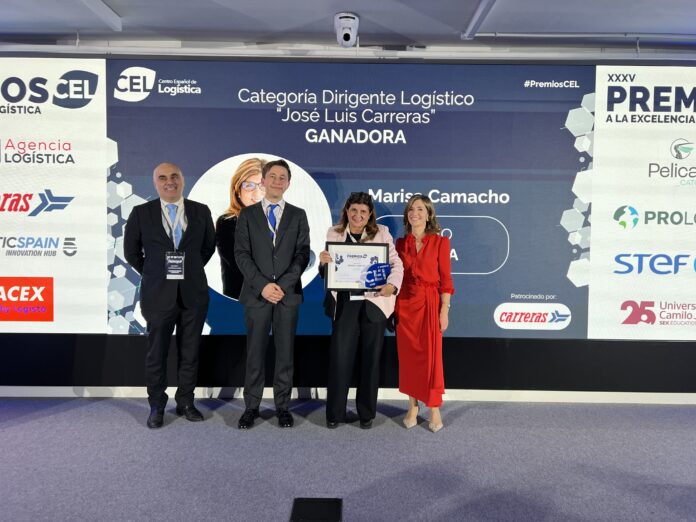 Marisa Camacho Es Galardonada con el Premio CEL Dirigente Logístico Marisa Camacho recibe el Premio CEL Dirigente Logístico "José Luis Carreras" en la XXXV edición de los Premios CEL a la Logística