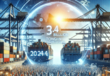 Puertos de la UE Manejan 3.4 Mil Millones de Toneladas de Carga en 2024 A cargo ship.