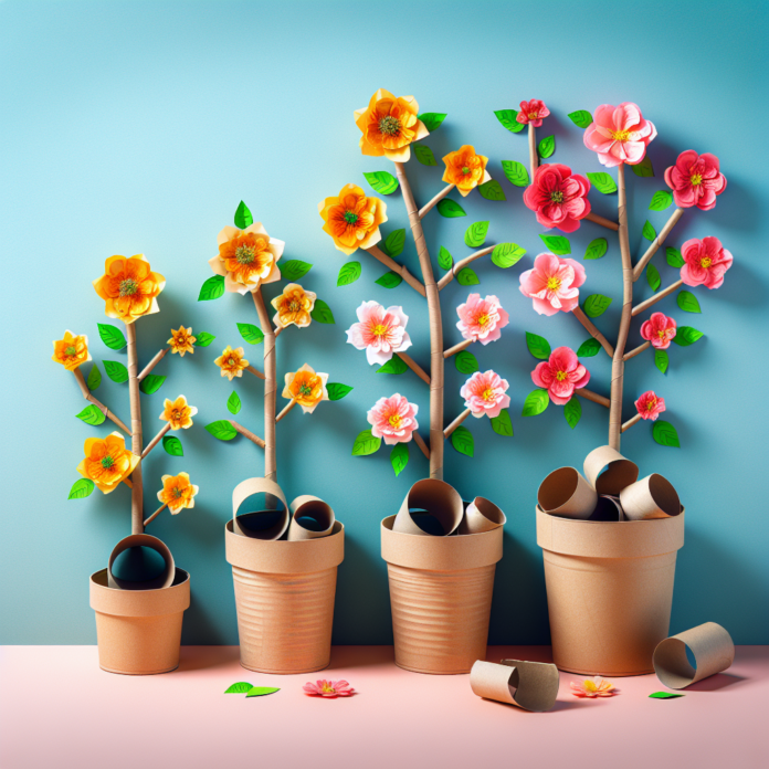 Recicla Tubos de Papel Higiénico y Crea Macetas de Flores No los tires, recicla los tubos de papel higiénico y conviértelos en una pequeña maceta de flores