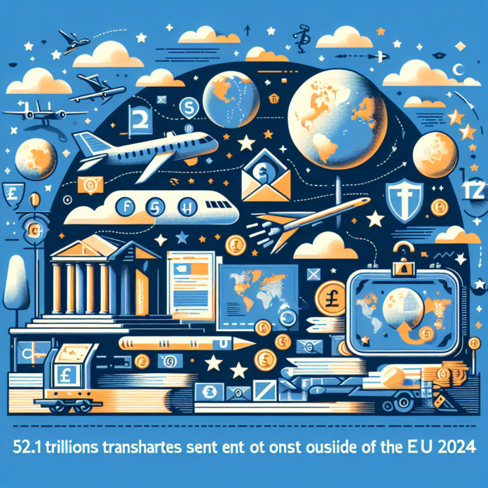 Transferencias Personales: 52.1 Mil Billones Enviados Fuera de la UE A glass globe and euro notes.