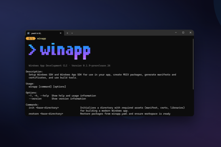 Announcing winapp, the Windows App Development CLI
