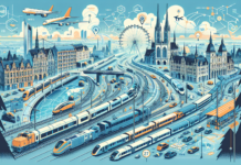 Datos Clave del Transporte Europeo – Edición 2025 People waiting in front of a passing train.