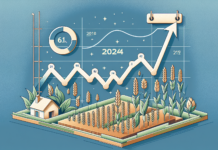 Incremento del 6.1% en el Precio de la Tierra Agrícola en la UE en 2024 Birds eye view of agricultural land.