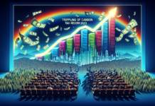 Los Ingresos por Impuestos sobre el Carbono se Triplicaron entre 2017 y 2023 Urban skyline rising behind an industrial zone with active smokestacks releasing smoke in the foreground.