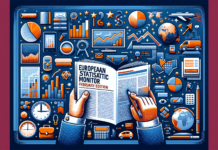 Monitor Estadístico Europeo: Edición de Febrero – Artículos de Noticias Green and red trend lines on a blue screen.