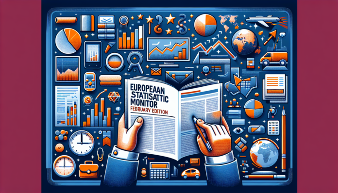 Monitor Estadístico Europeo: Edición de Febrero - Artículos de Noticias Green and red trend lines on a blue screen.