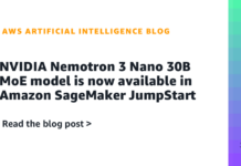 NVIDIA Nemotron 3 Nano 30B MoE Ya Disponible en Amazon SageMaker JumpStart NVIDIA Nemotron 3 Nano 30B MoE model is now available in Amazon SageMaker JumpStart