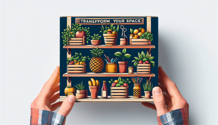 🔴 Jardineras y estanterías con cajas de fruta recicladas