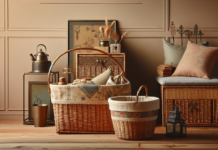 Cesta de Almacenaje Nostálgica: Elegancia Vintage para Salón o Dormitorio la cesta de almacenaje de Mango Home que recuerda a los costureros que tenían nuestras abuelas, y es ideal para decorar el salón o el dormitorio