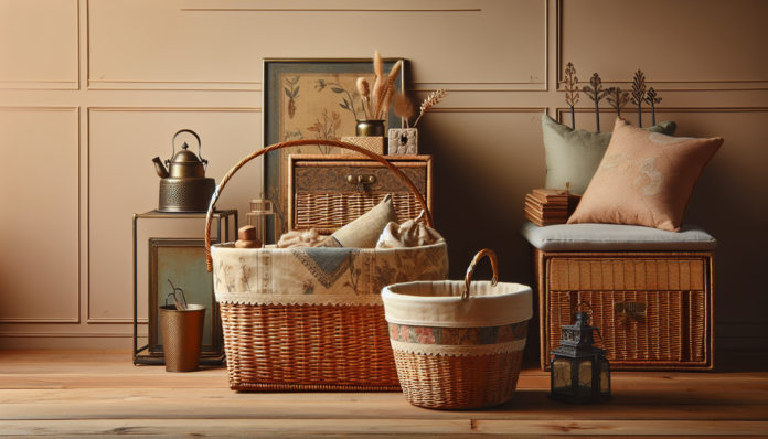 Cesta de Almacenaje Nostálgica: Elegancia Vintage para Salón o Dormitorio la cesta de almacenaje de Mango Home que recuerda a los costureros que tenían nuestras abuelas, y es ideal para decorar el salón o el dormitorio