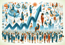 Las mujeres ocupan el 35% de los puestos gerenciales en 2024, un avance significativo hacia la igualdad de género en el ámbito laboral A women looking at a document while working on a laptop in a corporate surrounding.