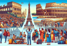 Un Nuevo Récord para el Turismo en la UE en 2025 A person placing a sun hat on the hotel bed.