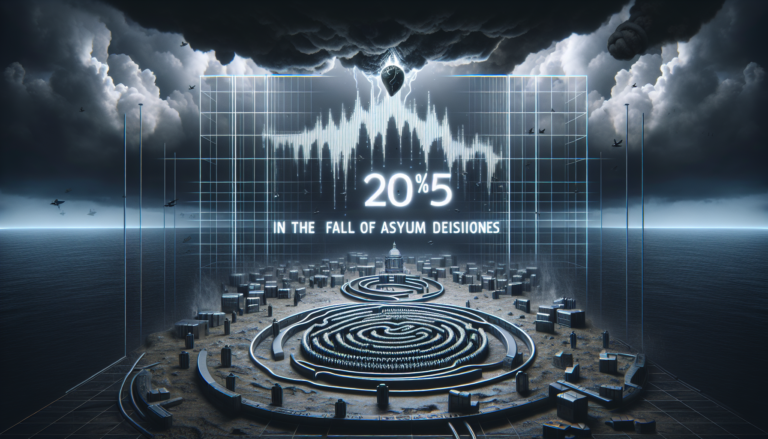 A woman holding a passport and document at an office.